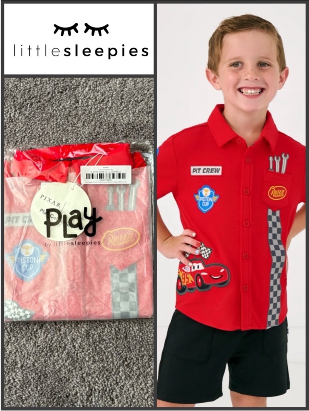 🏁Disney Cars Pixar Cup Button Down 2T